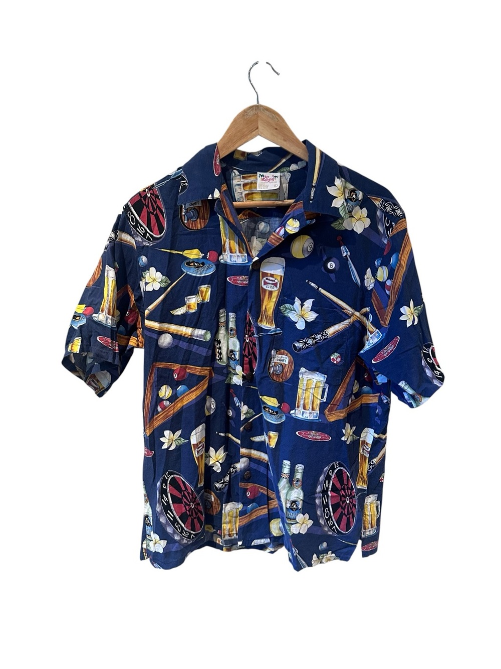 Barefoot in Paradise‎ Hawaiian Shirt Vintage Size Large Cotton Blend Made in USA